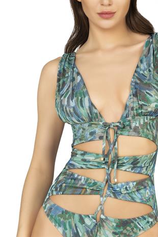 Endeep Kadın Bağlama Detaylı Simli Mayo