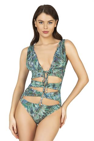 Endeep Kadın Bağlama Detaylı Simli Mayo