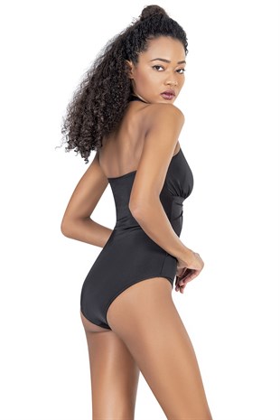 Endeep Kadın Aksesuar Detaylı Siyah Mayo