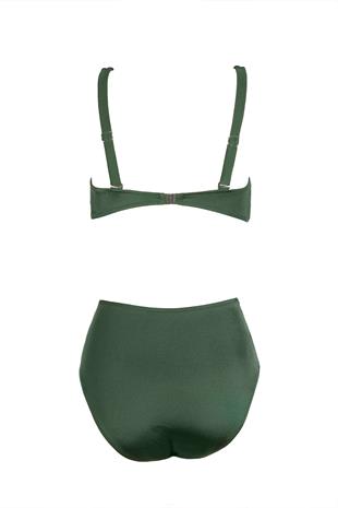 Endeep Kadın Yüksek Bel Yeşil Bikini Takımı