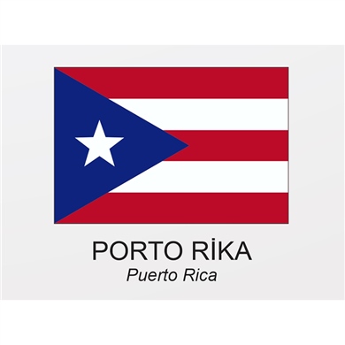 Trio Avm Porto Rika Ülke Bayrağı 20 x 30 cm Raşel Kumaş