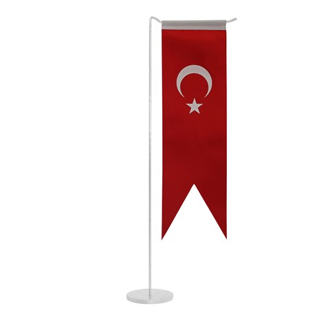 Trio Avm Masa Üstü Kırlangıç Türk Bayrağı Saten Kumaş 7,5 x 26 cm