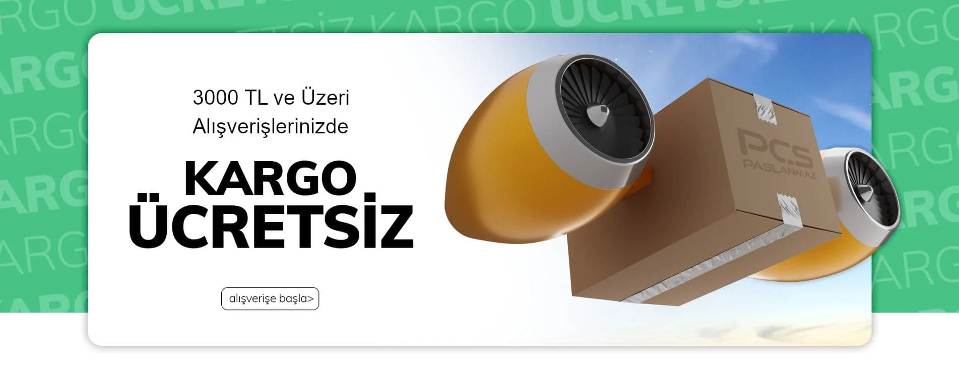 PÇS Paslanmaz ücretsiz kargo kampanyası