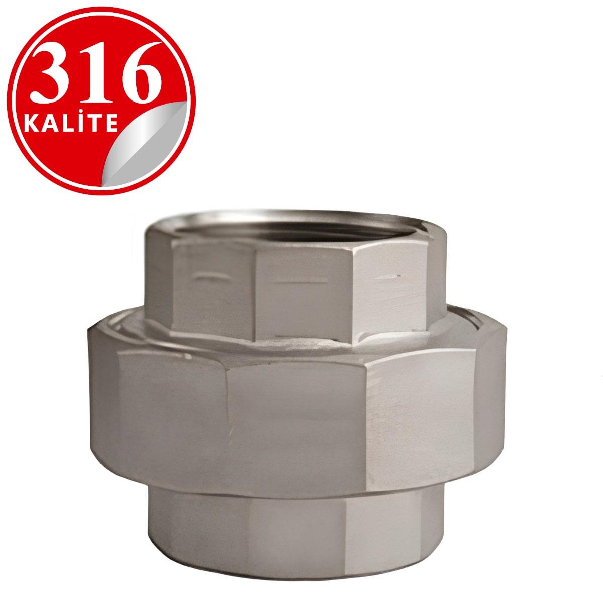 Paslanmaz Çelik 316 Kalite Dişli Konik Rekor - 1½" (DN40)