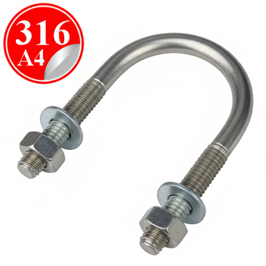 Paslanmaz Çelik 316 Kalite U Bolt - 1¼" (42.4mm)