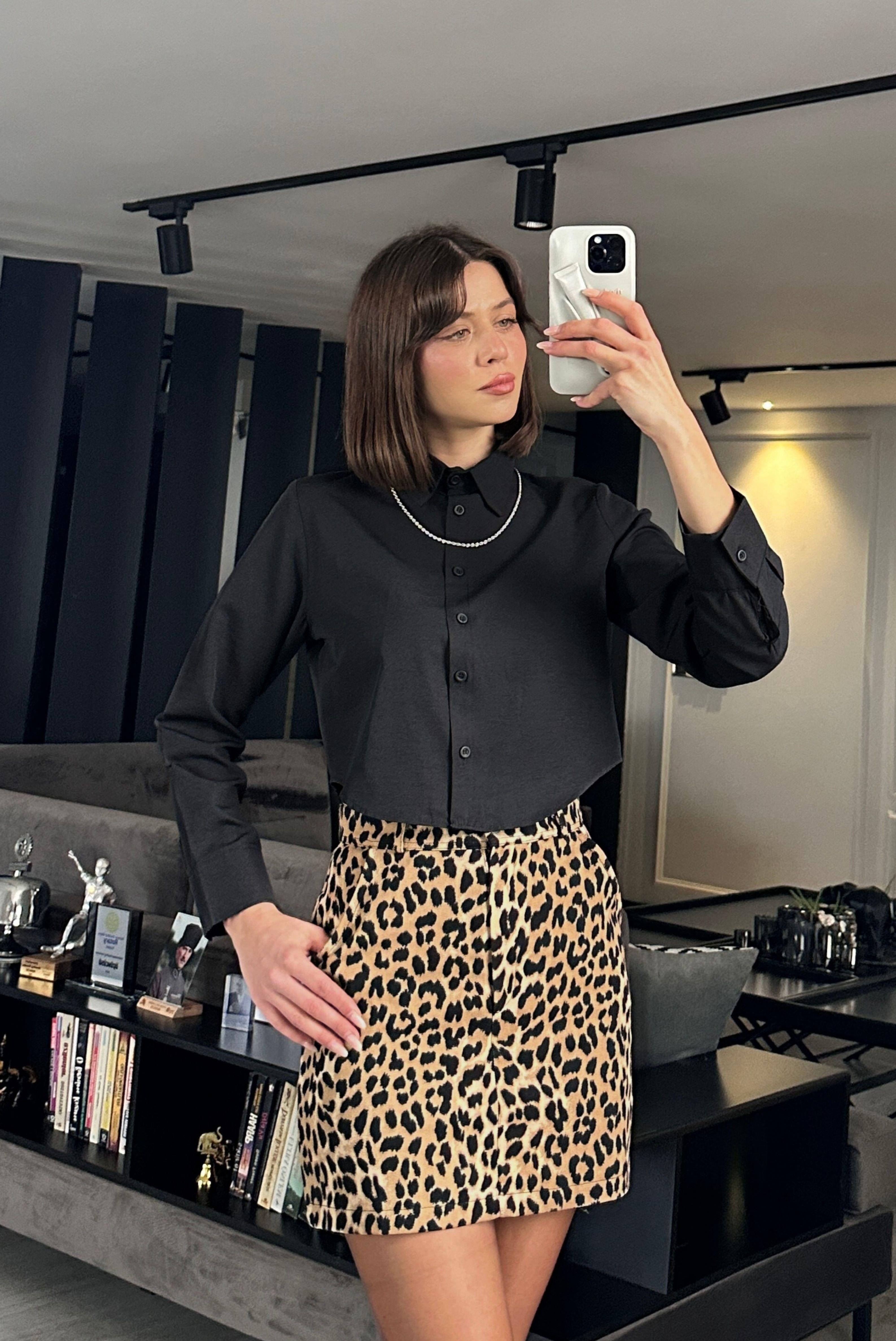 UZUN KOLLU CROP GÖMLEK