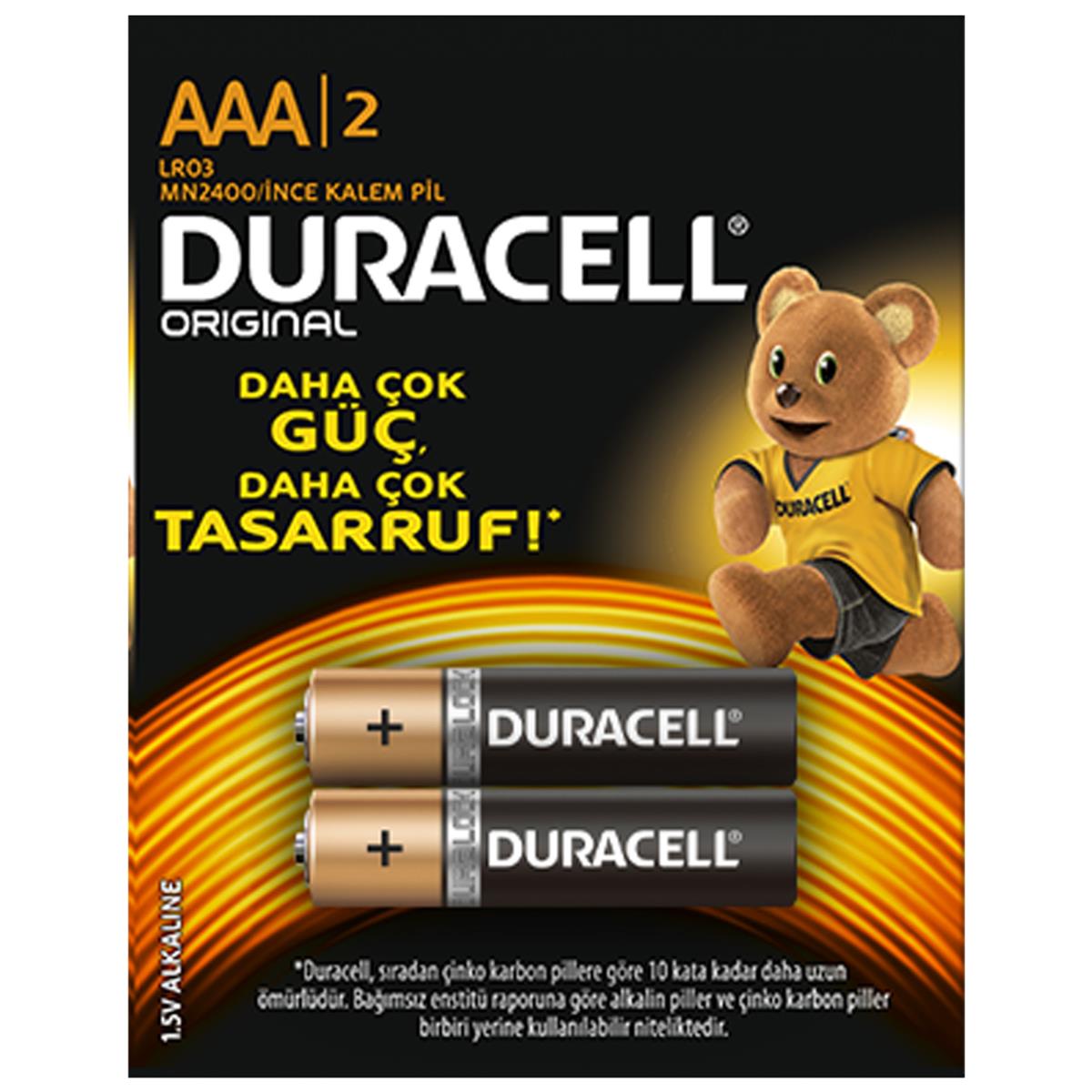 Duracel AAA 2'li Blister Pil