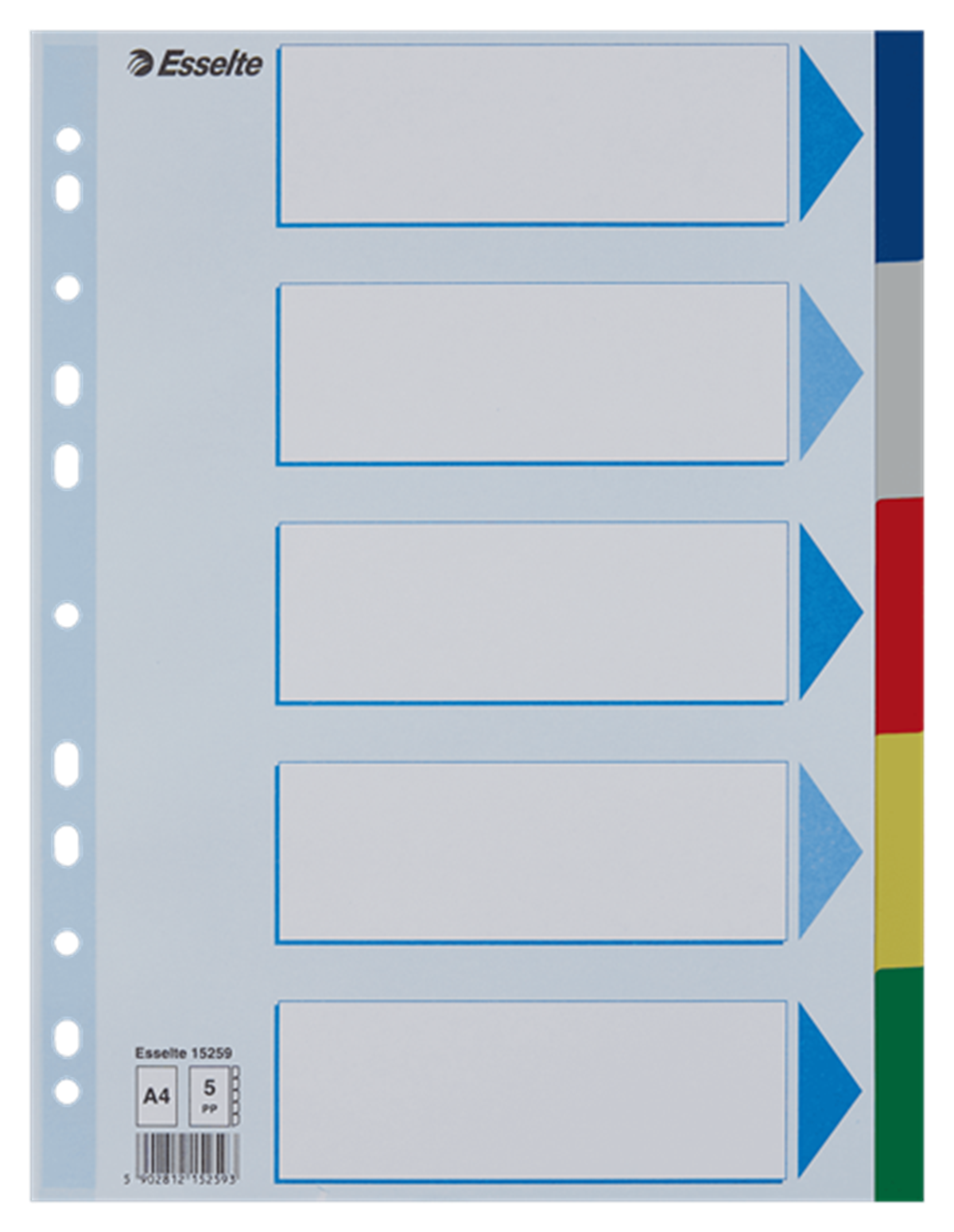 Esselte Ayraç İndex Seperatör 15259 A4 5 Renk Asorti