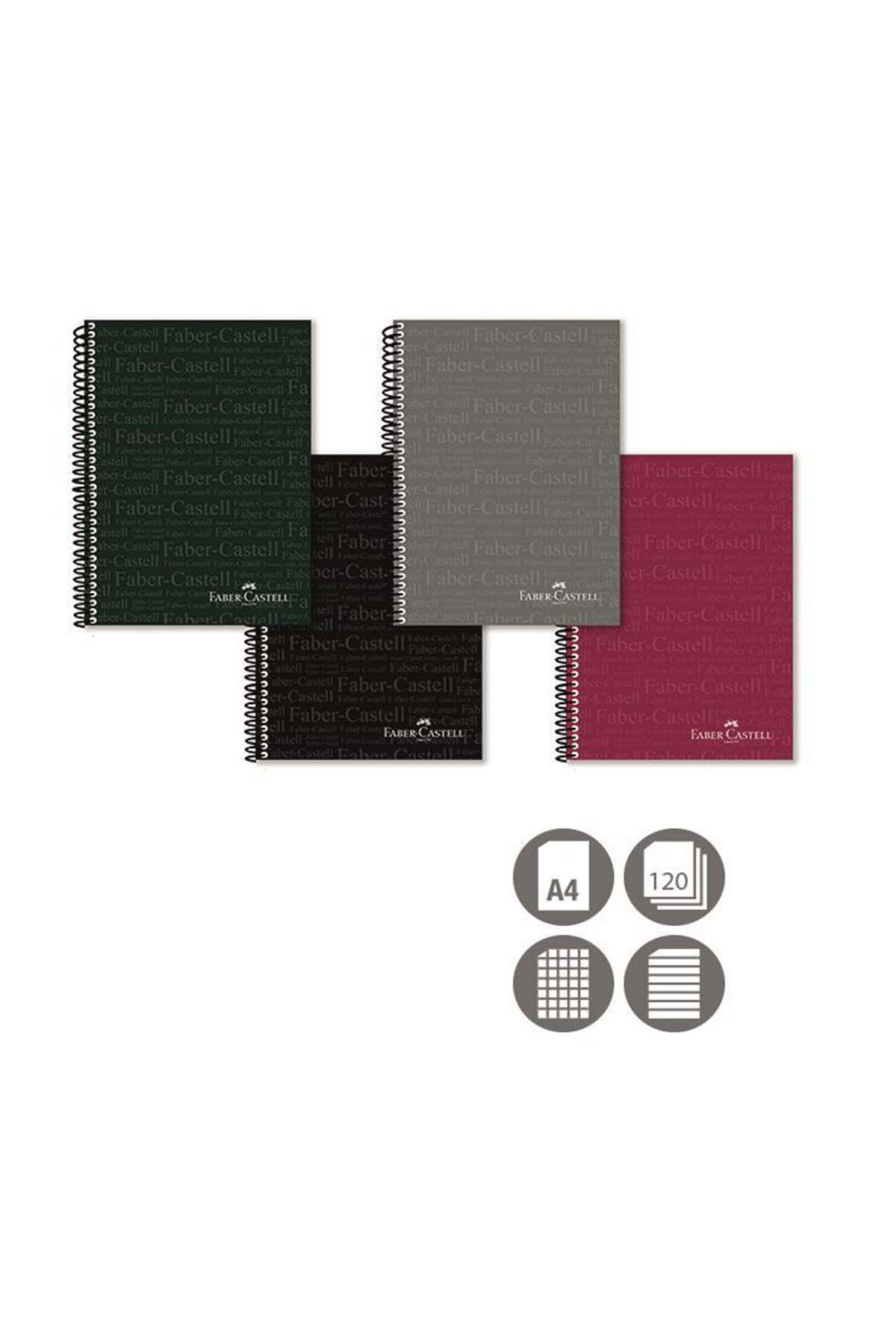 Faber Castell A4 120yp Çizgili PP Kapak Typo Spiralli Defter