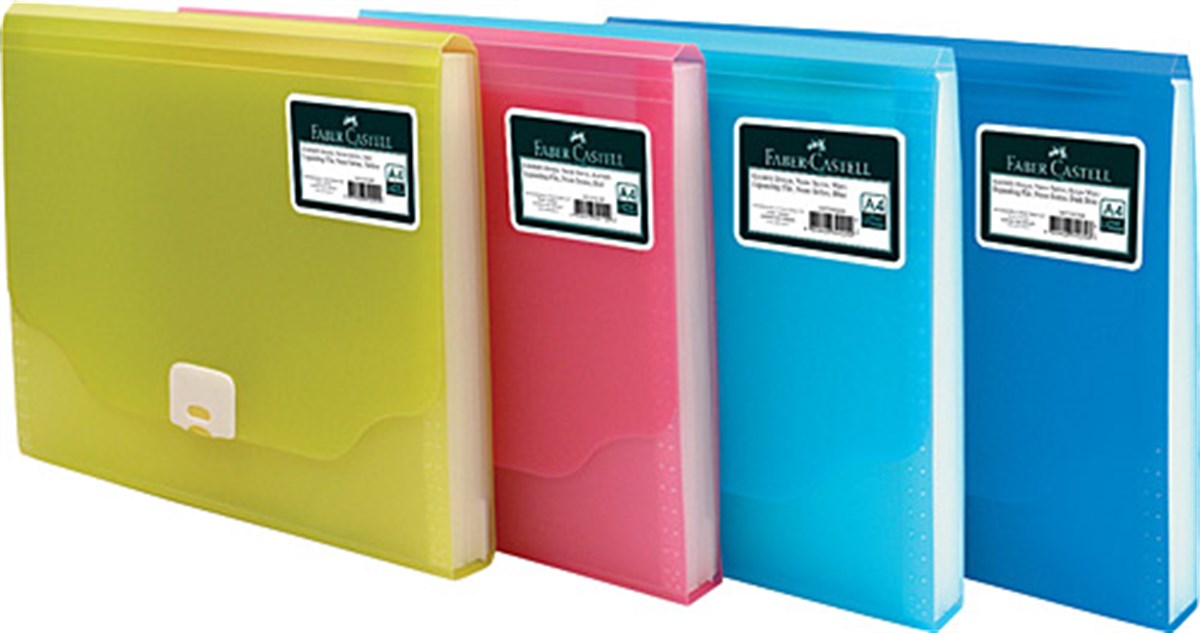 Faber-Castell Dosya Neon Serisi Seperatörlü Körüklü 13 Bölmeli A4 Neon Kırmızı 5075392100