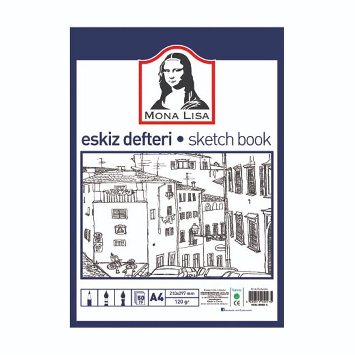 Monalisa Eskiz Defteri A4 120 G 50 Yp
