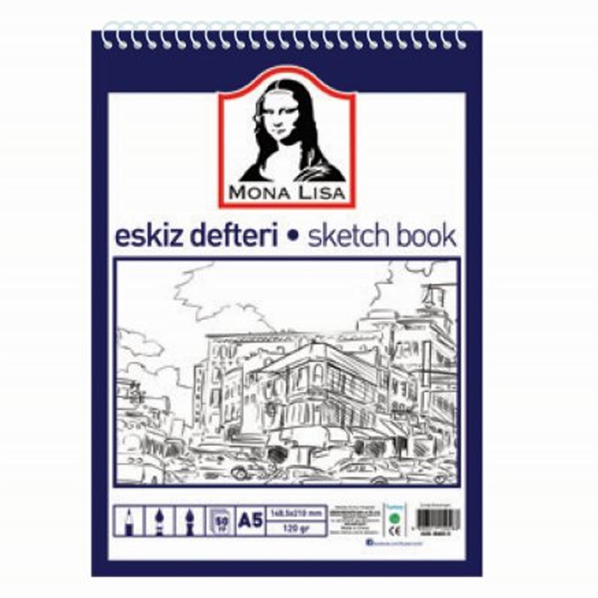 Monalisa Eskiz Defteri A5 120 G 50 Yp Telli
