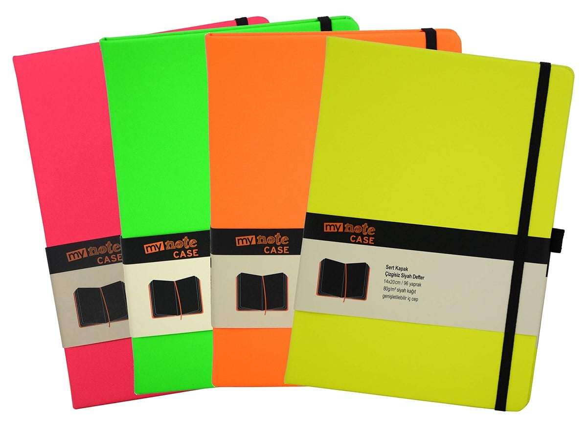 Mynote 14x20 96 Yaprak Sert Kapak Çizgisiz Siyah Kağıt Defter