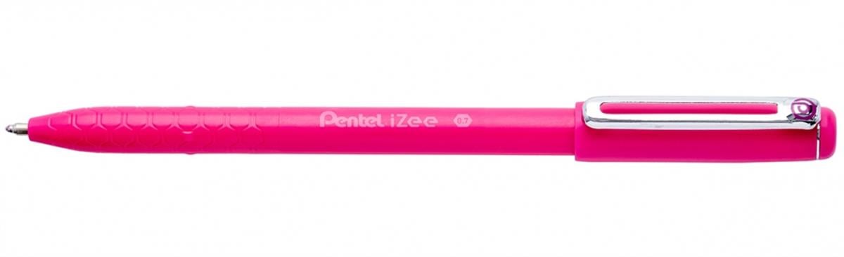 Pentel İzee 0.7 MM Yağ Bazlı Kapaklı Roller Kalem Pembe BX457