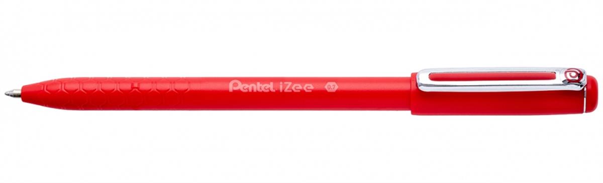 Pentel İzee 0.7 MM Yağ Bazlı Kapaklı Roller Kalem Kırmızı BX457
