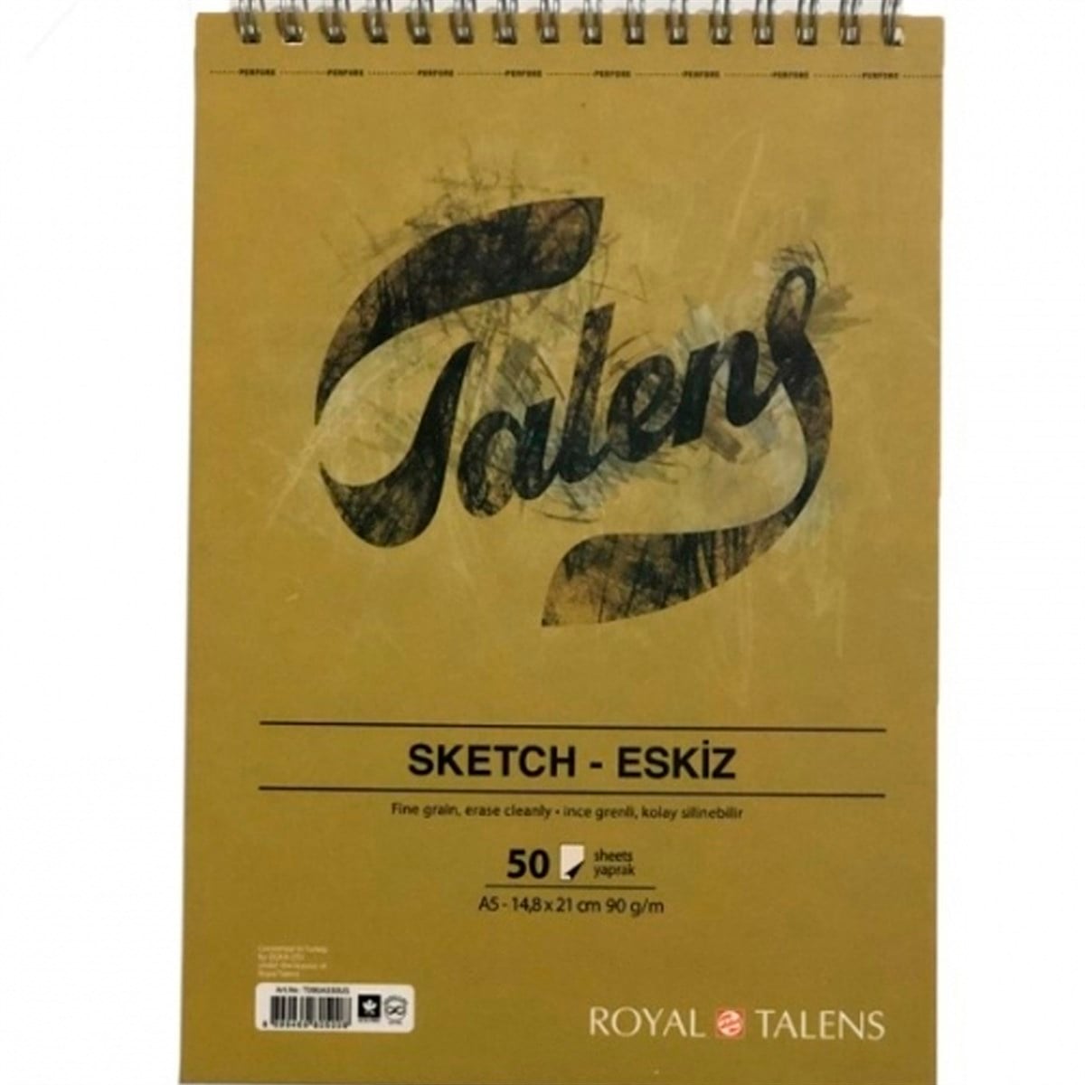 Talens Çizim Bloğu Spiralli Üsten 50 YP 90 GR A5