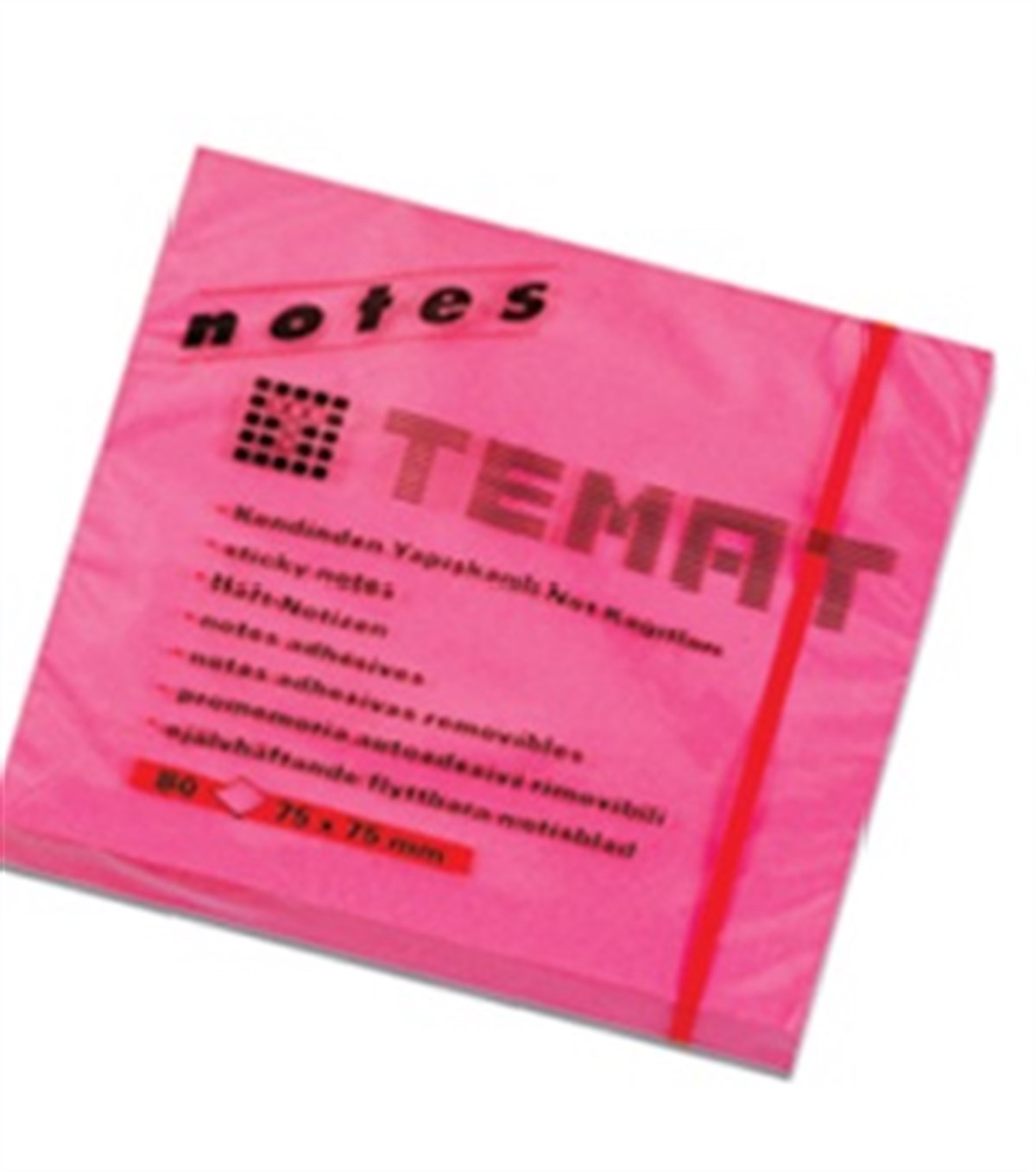Temat 75x75 mm Pembe Yapışkanlı Not Kağıdı