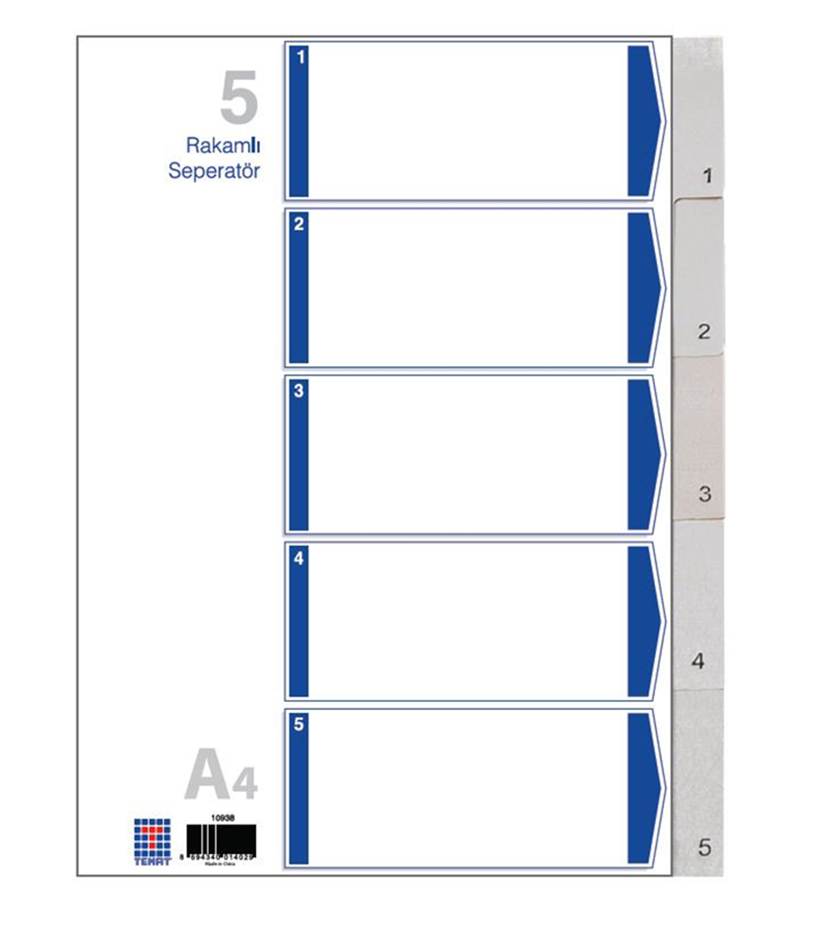 Temat Ayraç İndex Seperatör 1-5 Rakamlı Kod:10938