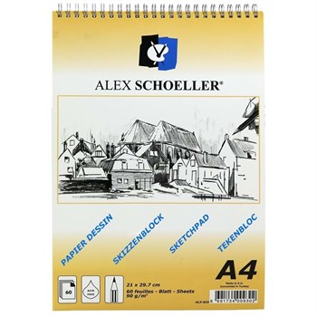Alex Schoeller Eskiz Blok Spiralli Dikey 60 YP 90 GR A4 ALX-820
