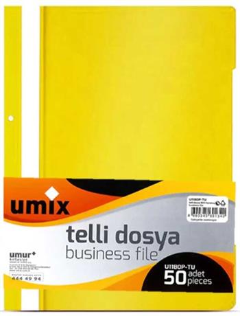 Umix Plus A4 Sarı Telli Dosya 50 Li U1180P-SA