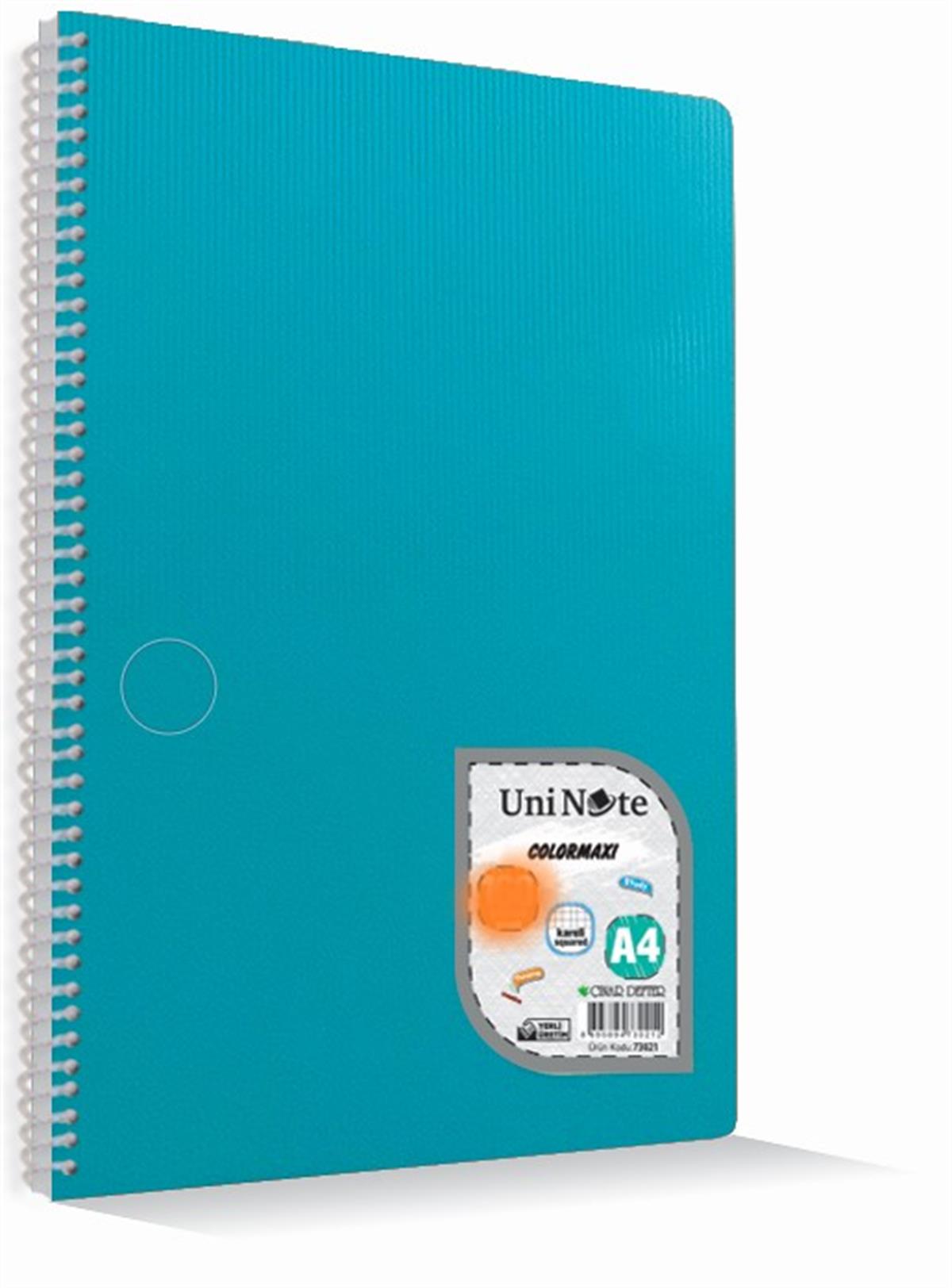 Çınar Uni Note PP Kapak Spiralli Okul Defteri Colormaxi A4 72yp Düz