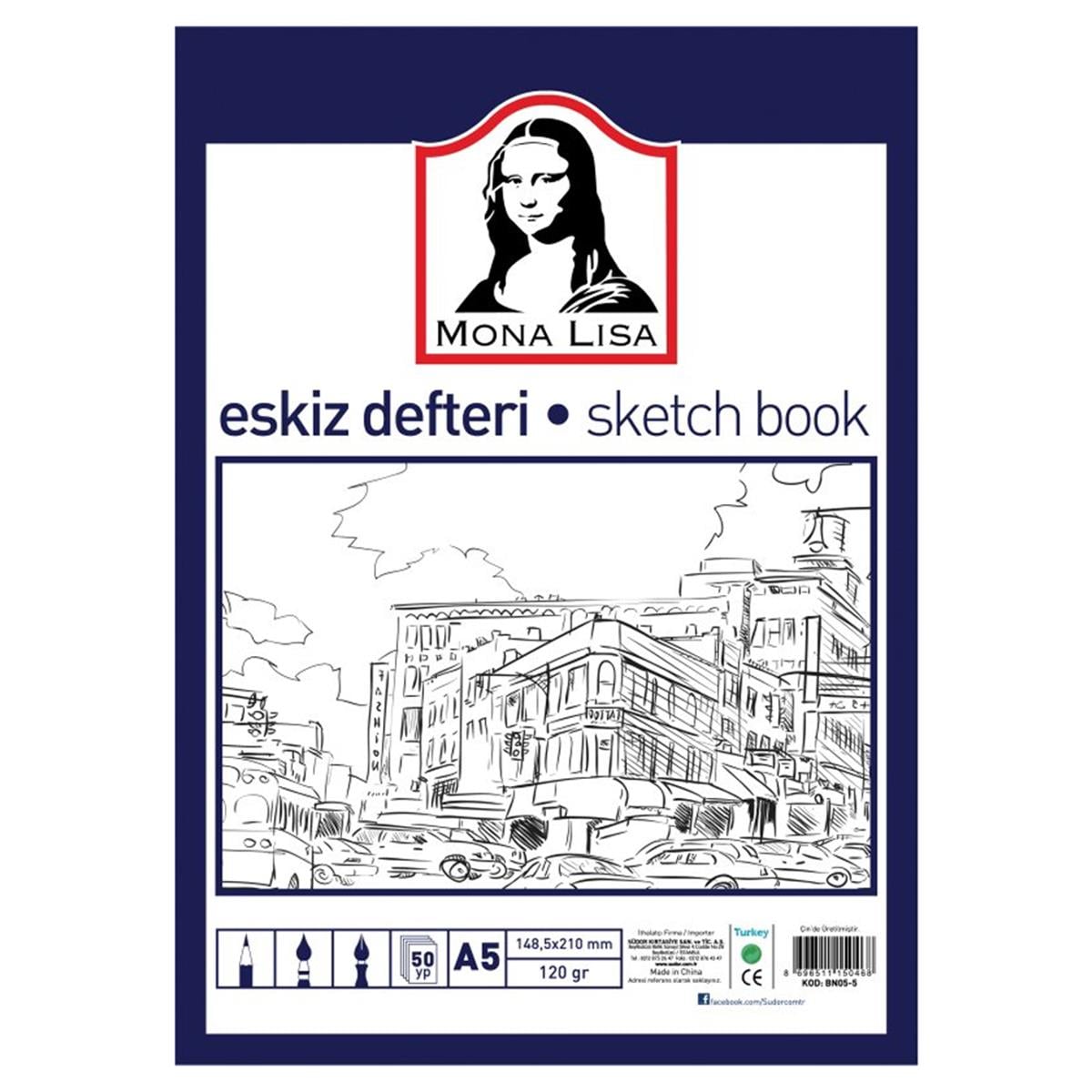 Mona Lisa Südor A5 120gr 50 Yaprak Eskiz Defteri BN05-5