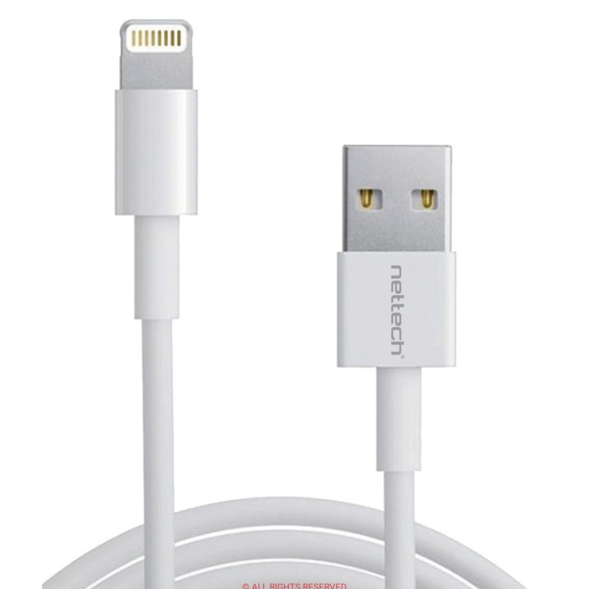 Nettech NT-20 Plastik 100 Cm Lightning Data Kablo (Beyaz) NT-6511