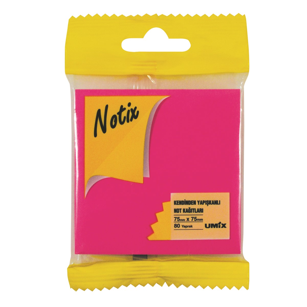 Notix Yapışkanlı Not Kağıdı 80 YP 75x75 Asmalı Fosforlu Pembe N-NP-7575-FP [N-NP-7575-FP]