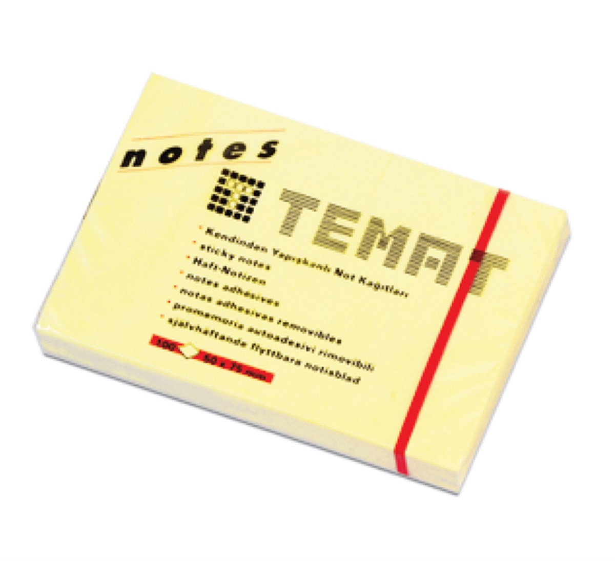 Temat 50x75 mm Sarı Yapışkanlı Not Kağıdı