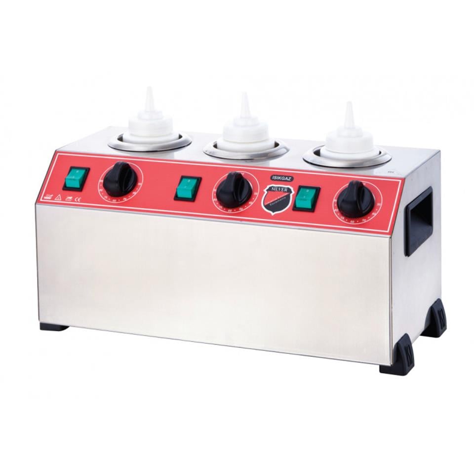 Işıkgaz Silverinox SS-03 3 Hazneli Sosluk Makinesi,,Isıtıcılı Sosluklar,Işıkgaz/Silverinox,116296,Premut