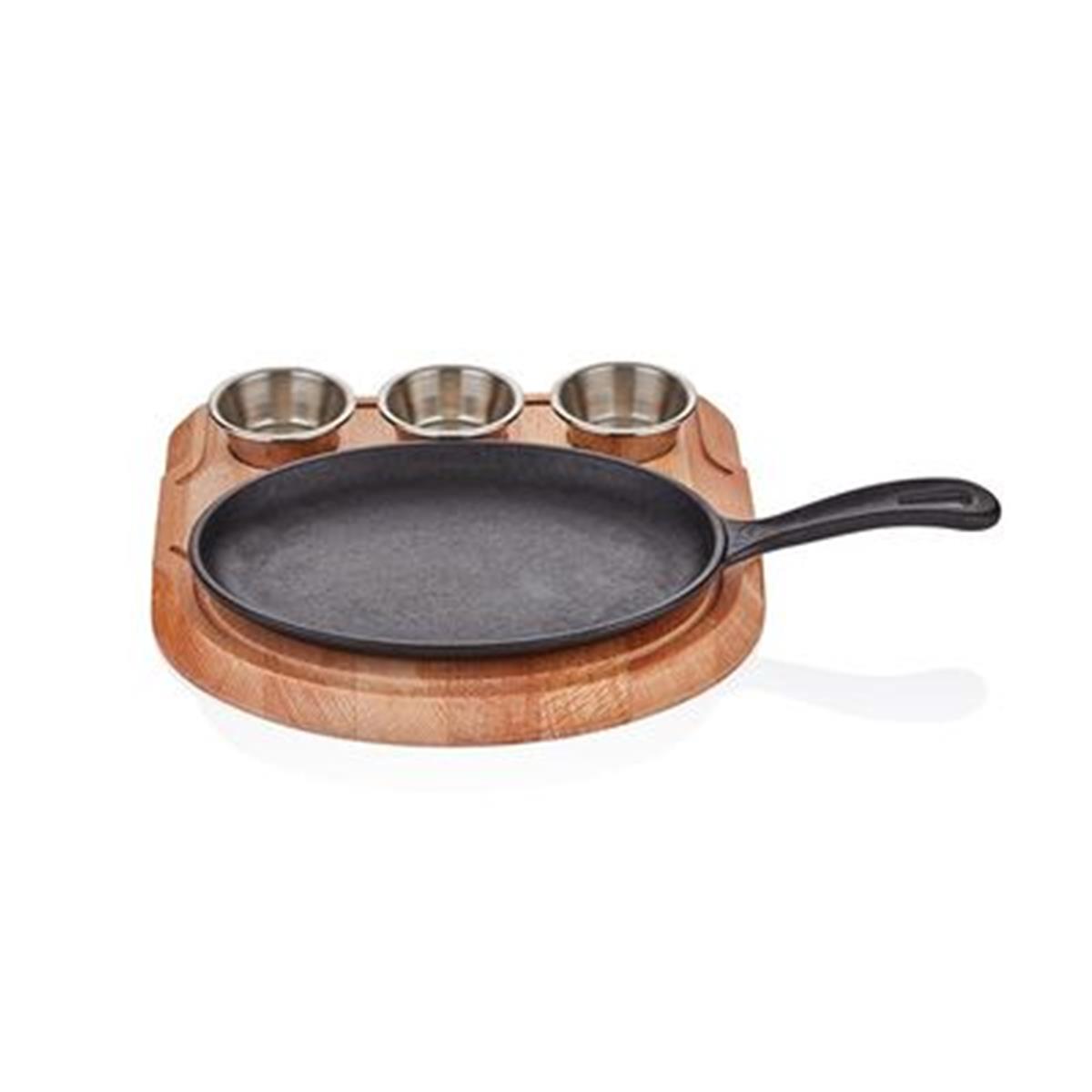 Altınbaşak Döküm Demir Oval Saplı Fajita Tavası+Sosluklu Nihale, 21x15 cm,,Fajita Tavaları,Altınbaşak,1200903,Premut