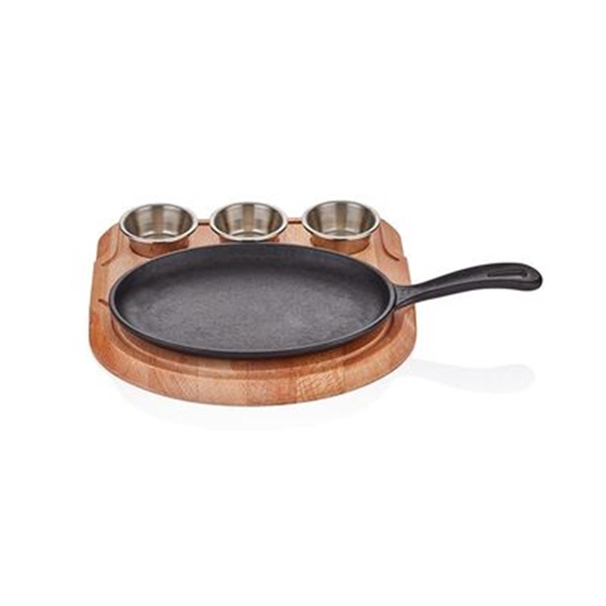 Altınbaşak Döküm Demir Oval Saplı Fajita Tavası+Sosluklu Nihale, 24x17 cm,,Fajita Tavaları,Altınbaşak,1200906,Premut