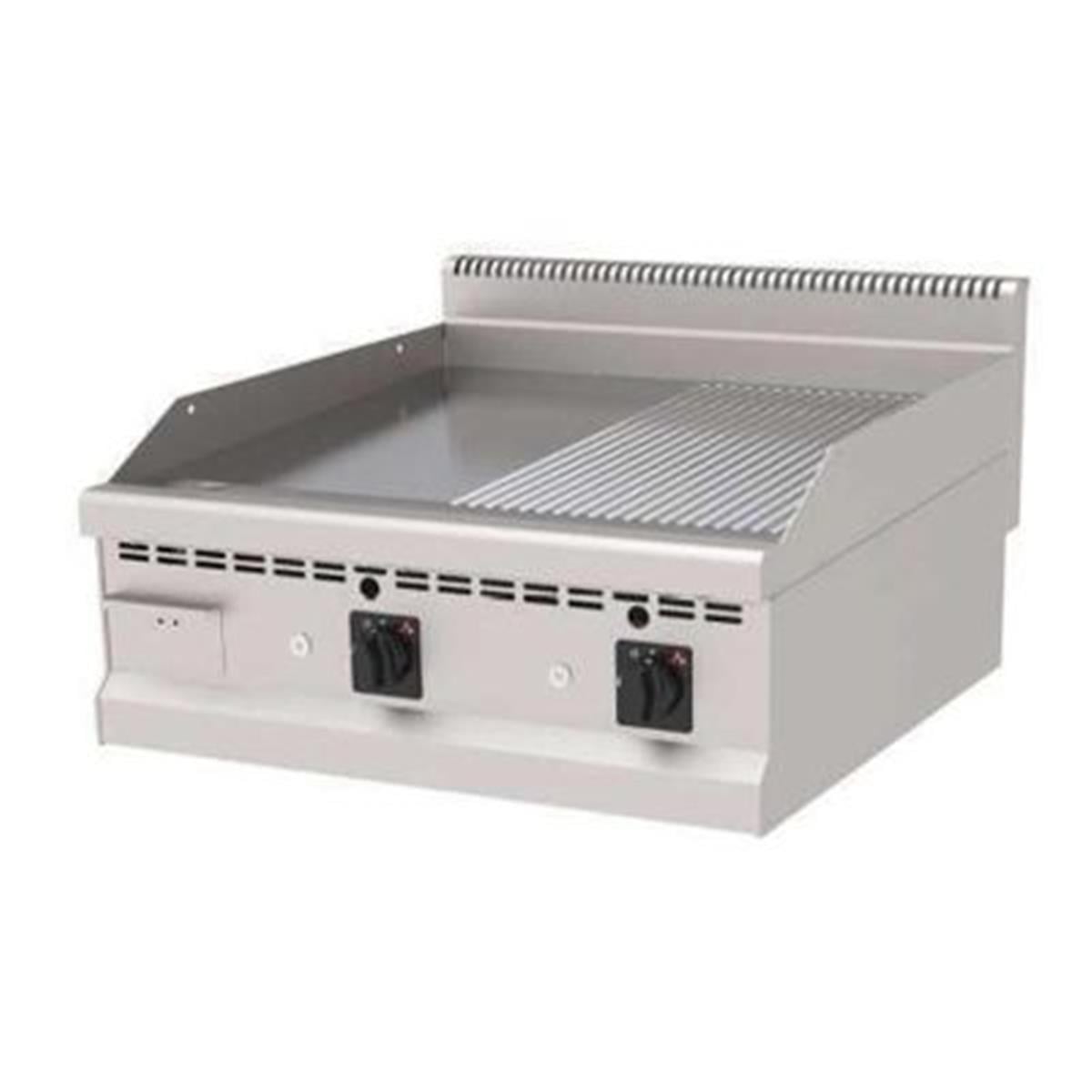 Atalay 900 Seri Setüstü Nervürlü + Düz Pleyt Izgara, 80x90 cm, Krom Yüzeyli, LPG'li,,Grill Plate,Atalay,1210764,Premut