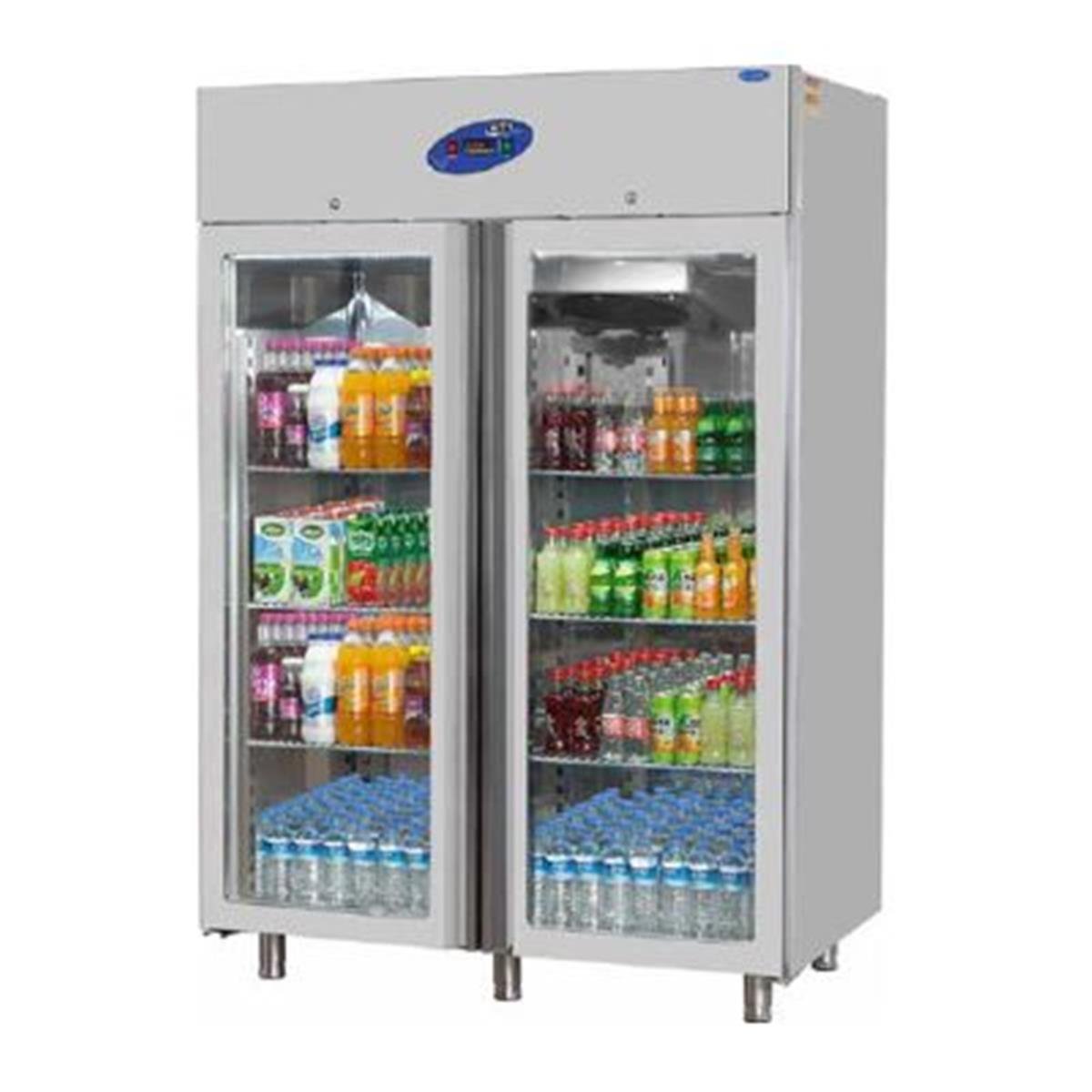 CSA CS-DBN 1200 Dik Tip Buzdolabı, 2 Cam Kapılı, 1200 L,,Endüstriyel Buzdolapları,CSA Inox,1220075,Premut
