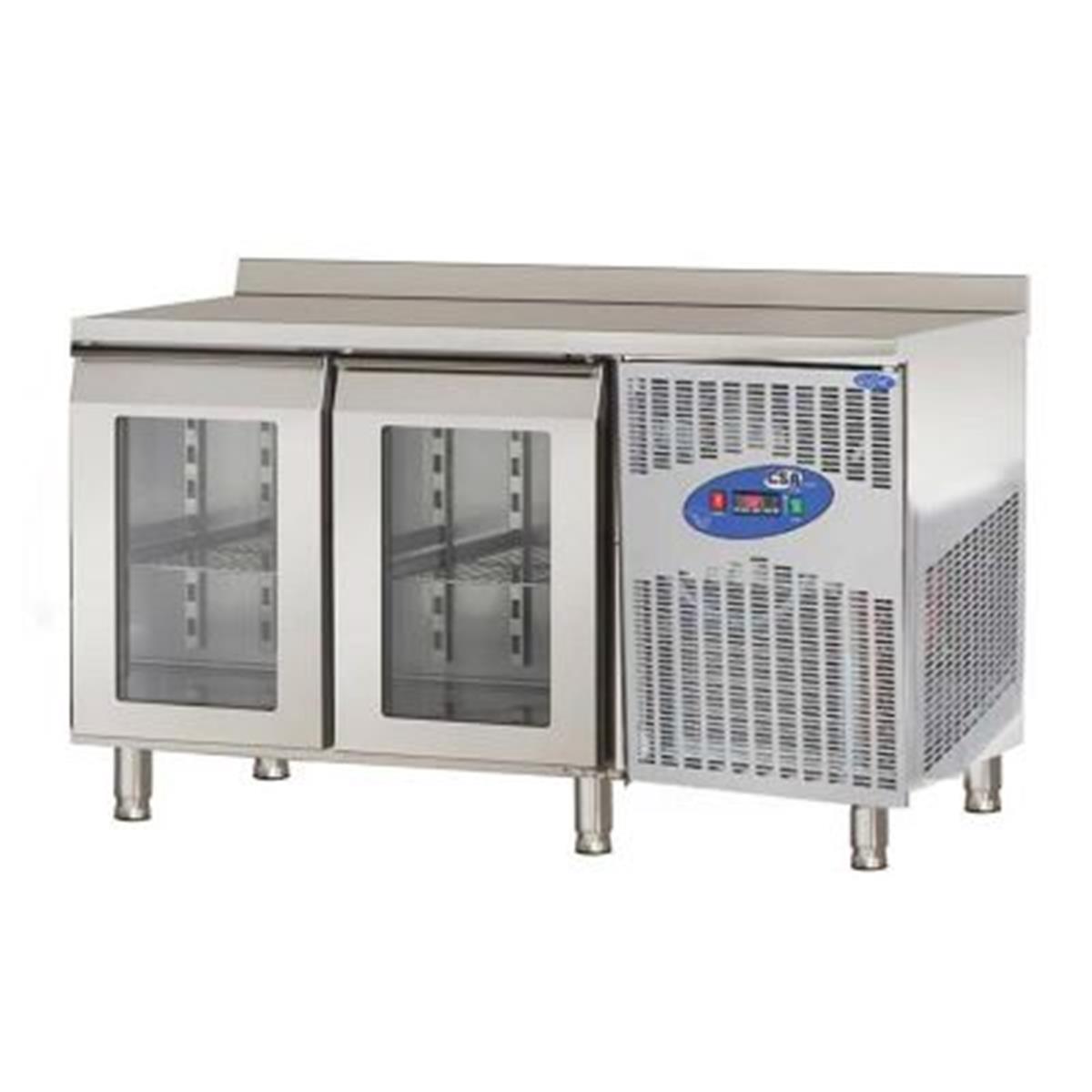 CSA CS-TEK 2-600-C Tezgah Tipi Buzdolabı, 2 Cam Kapılı, 251 L,,Endüstriyel Buzdolapları,CSA Inox,1220251,Premut