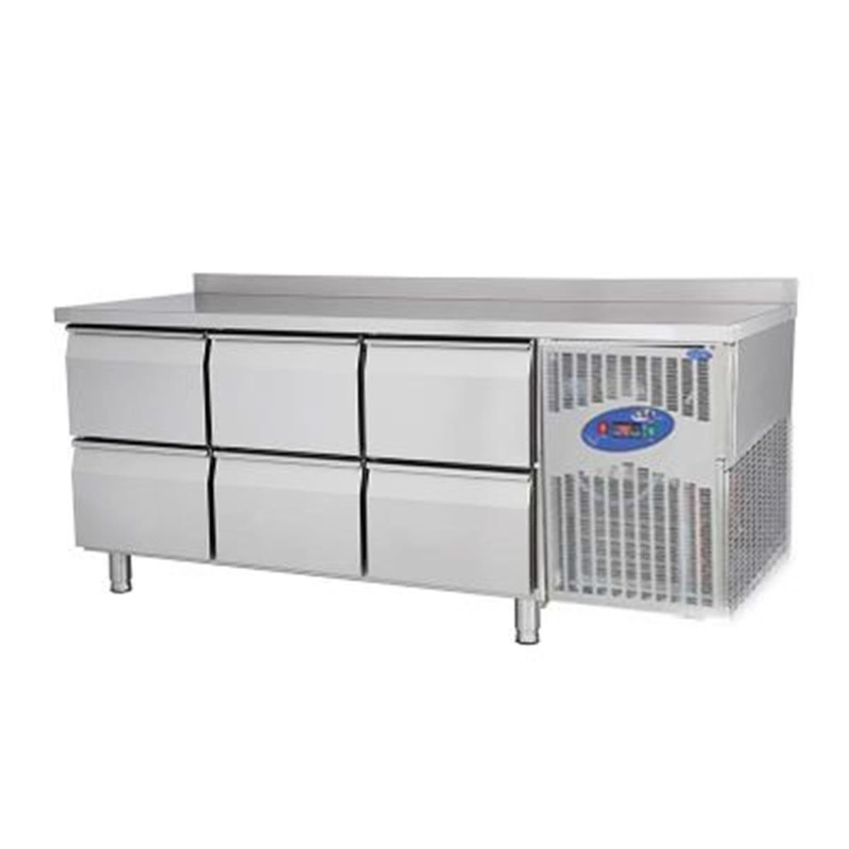 CSA CS-TEK 2-700 Tezgah Tipi Buzdolabı, 6 Çekmeceli, 281 L,,Endüstriyel Buzdolapları,CSA Inox,1220126,Premut