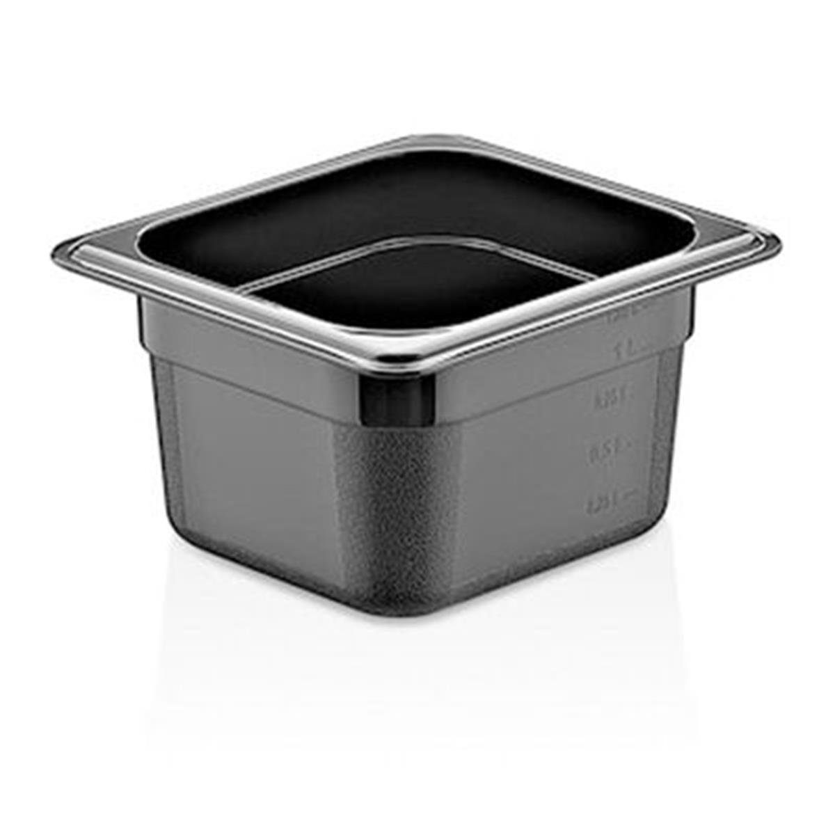 GastroPlast GN 1/6-100 mm Gastronom Küvet, Polikarbon, Siyah,,Polikarbon Gastronorm Küvetler,GastroPlast,1240312,Premut