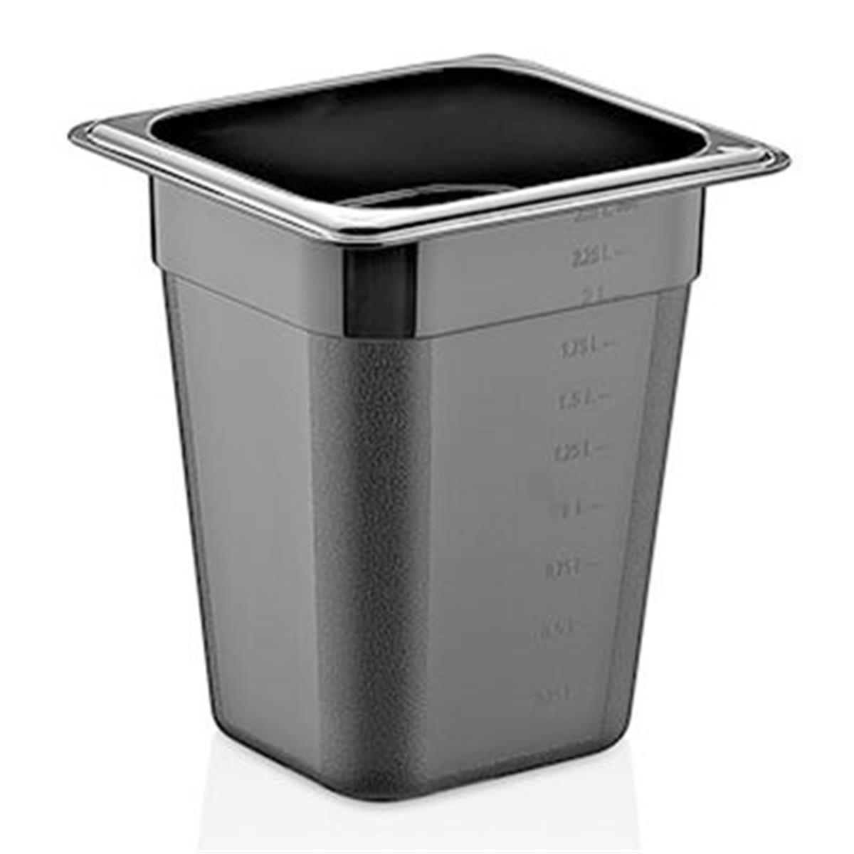 GastroPlast GN 1/6-200 mm Gastronom Küvet, Polikarbon, Siyah,,Polikarbon Gastronorm Küvetler,GastroPlast,1240329,Premut