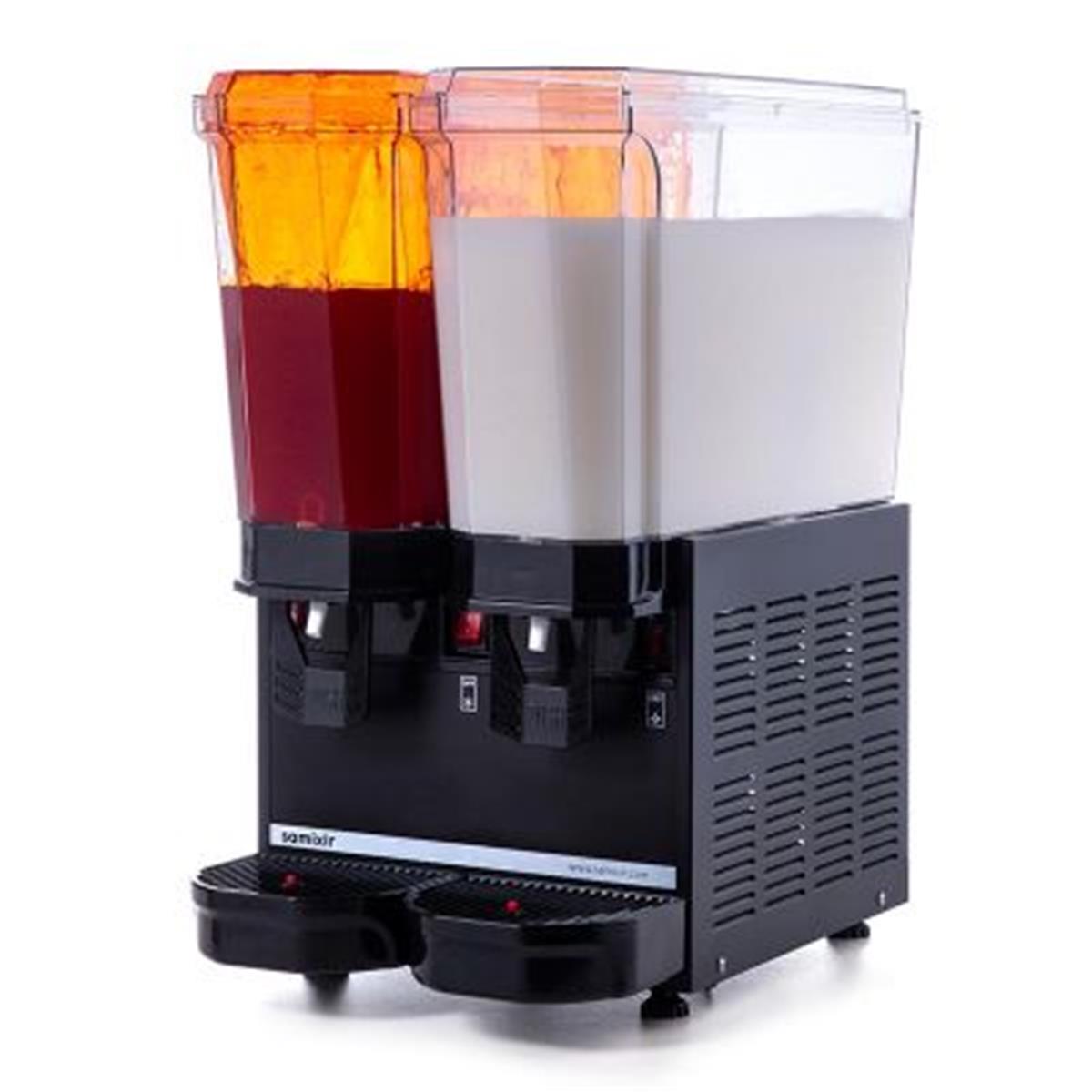 Samixir 40.SMB Klasik Twin Soğuk İçecek Dispenseri, 20+20 L, Fıskiyeli ve Karıştırıcılı, Siyah,,Limonata Şerbet & Ayran Makineleri,Samixir,1150073,Premut