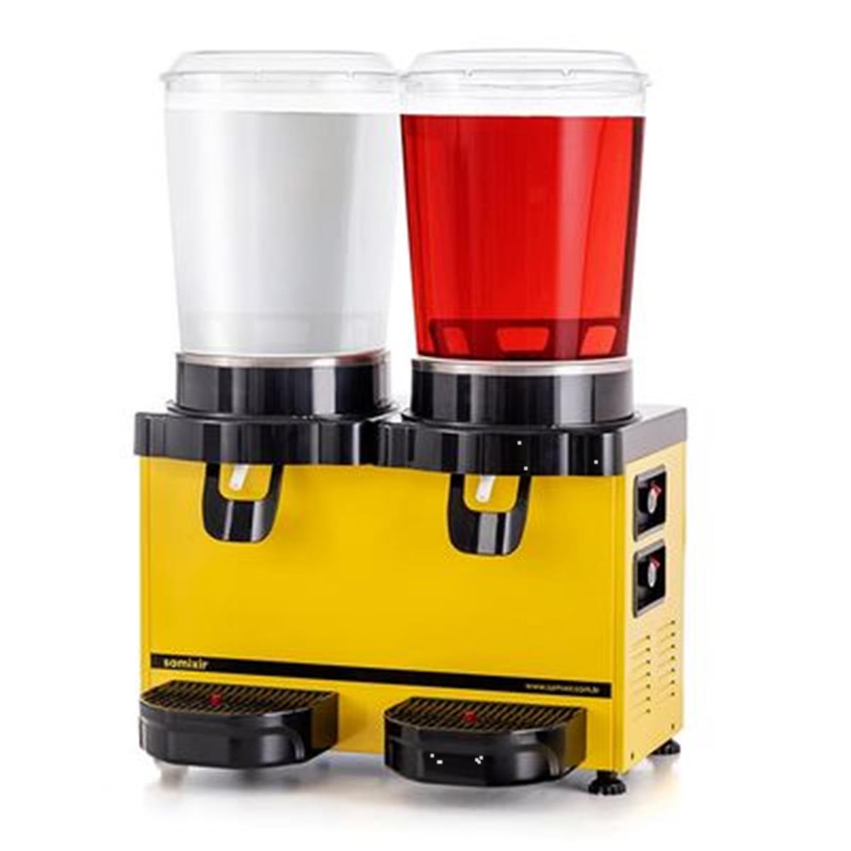 Samixir MM20 Panaromik Twin Soğuk İçecek Dispenseri, 10 L+10 L, Sarı,,Limonata Şerbet & Ayran Makineleri,Samixir,1150036,Premut