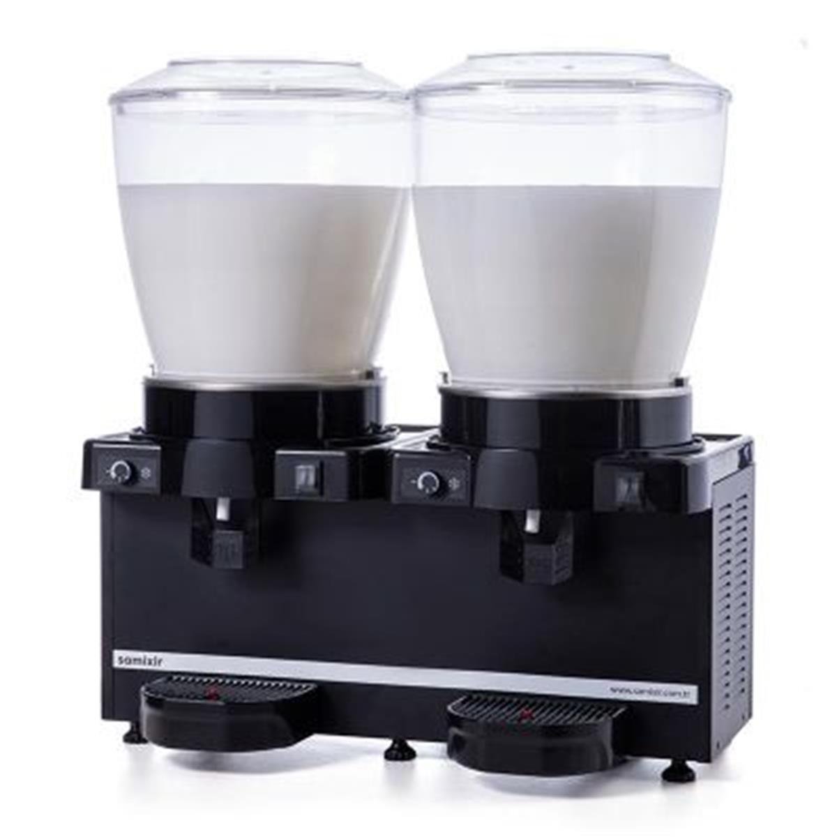 Samixir MM44.AB Panaromik Analog Twin Soğuk İçecek Dispenseri, 22+22 L, Karıştırıcılı, Siyah,,Limonata Şerbet & Ayran Makineleri,Samixir,1150059,Premut