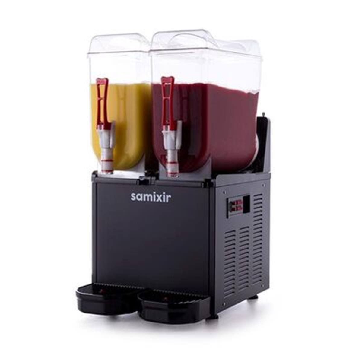 Samixir SLUSH24 Twin Ice Slush Granita ve Soğuk Meyve Suyu Dispenseri, 12+12 L, Siyah,,Ice Slush & Buzlaş Makineleri,Samixir,1150068,Premut