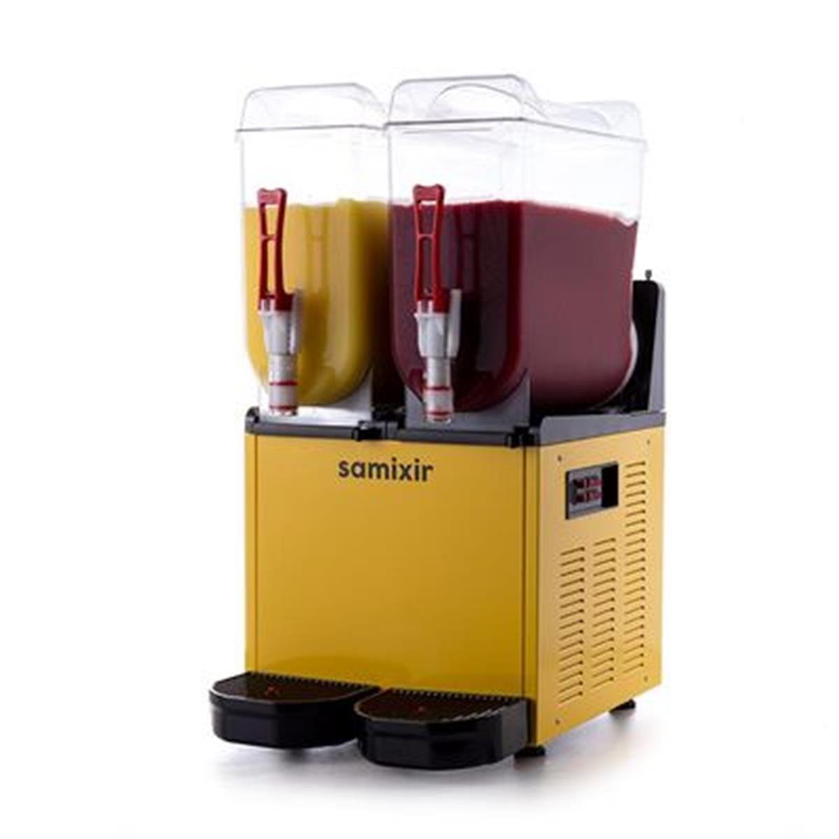 Samixir SLUSH24.Y Ice Slush Twin Meyve Suyu Dispenseri, 12+12 L, Sarı,,Ice Slush & Buzlaş Makineleri,Samixir,1150040,Premut