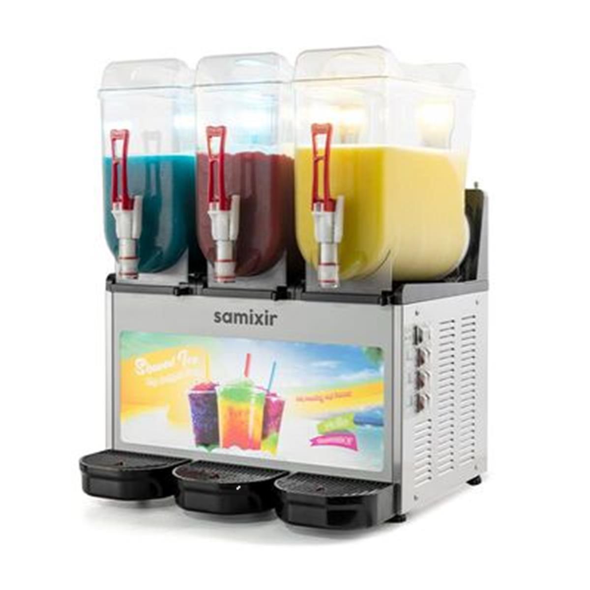 Samixir SLUSH36 Allure Triple Ice Slush Granita ve Soğuk Meyve Suyu Dispenseri, 12+12+12 L, Inox,,Ice Slush & Buzlaş Makineleri,Samixir,1150080,Premut