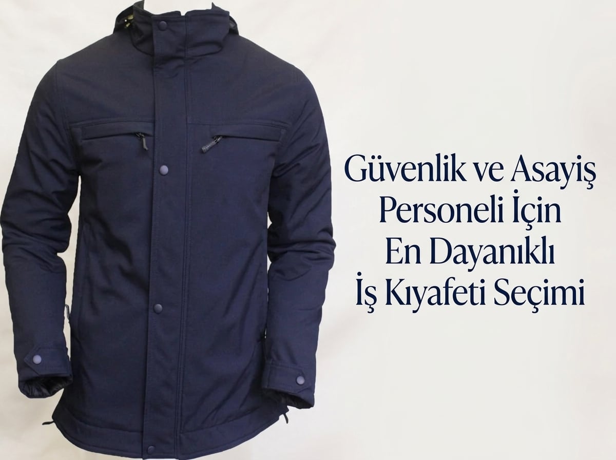 Koyu lacivert cepli güvenlik ve asayiş montu - Dayanıklı iş kıyafeti seçim rehberi