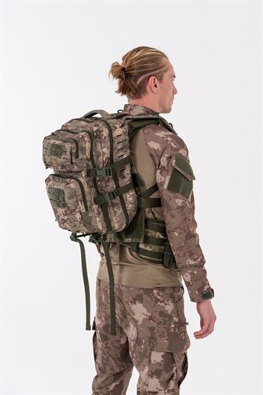 Combat Tactical Outdoor Taktik 35 Lt Sırt Çantası Su Geçirmez Yürüyüş Seyahat Dağcı Kamp Trekking Sırt Çantası 35 Lt-Kamuflaj-658