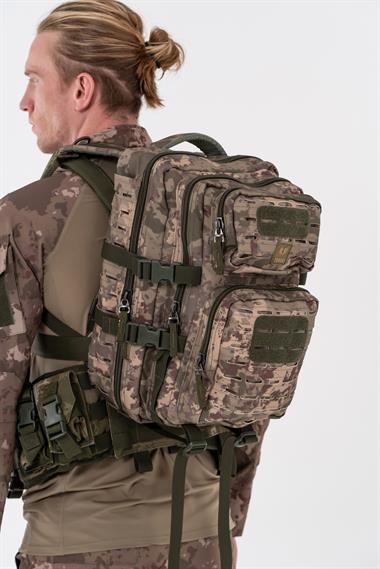 Combat Tactical Outdoor Taktik 35 Lt Sırt Çantası Su Geçirmez Yürüyüş Seyahat Dağcı Kamp Trekking Sırt Çantası 35 Lt-Kamuflaj-658
