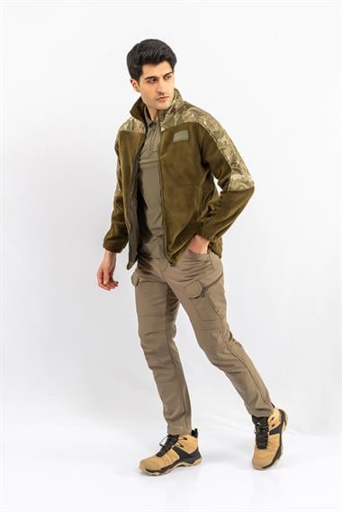 Bikatex Taktik Dik Yaka Erkek Polar Mont Kamuflaj - 327