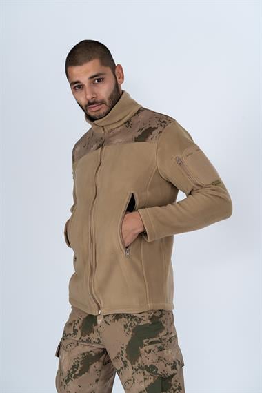 Bikatex Taktik Dik Yaka Erkek Polar Mont Kamuflaj - 321