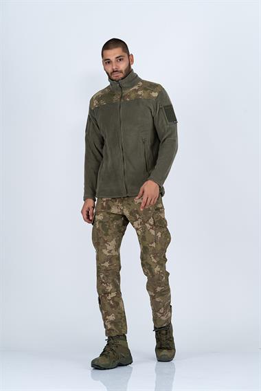 Bikatex Taktik Dik Yaka Erkek Polar Mont Kamuflaj - 321